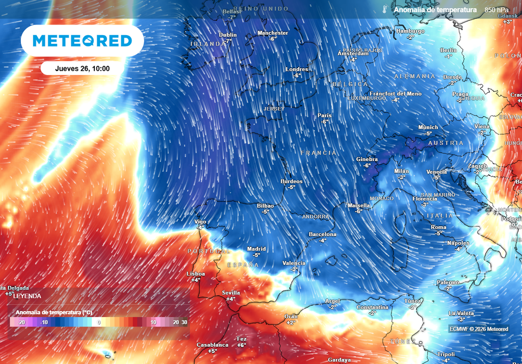 El modelo europeo prevé que la masa de aire polar o ártica afectará sobre todo al norte, este y Baleares, dejando un ambiente invernal en algunas regiones a las puertas de Semana Santa.