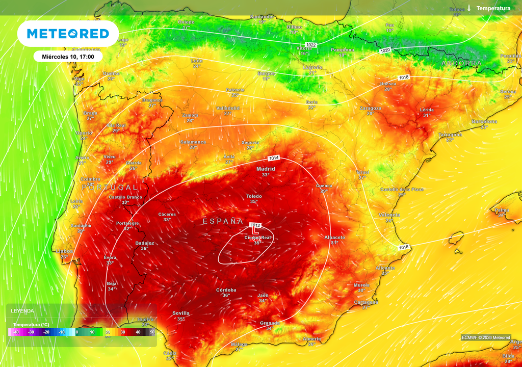 La próxima semana volverán a subir las temperaturas, que dejarán valores anómalos hasta 10 ºC por encima de la media habitual.