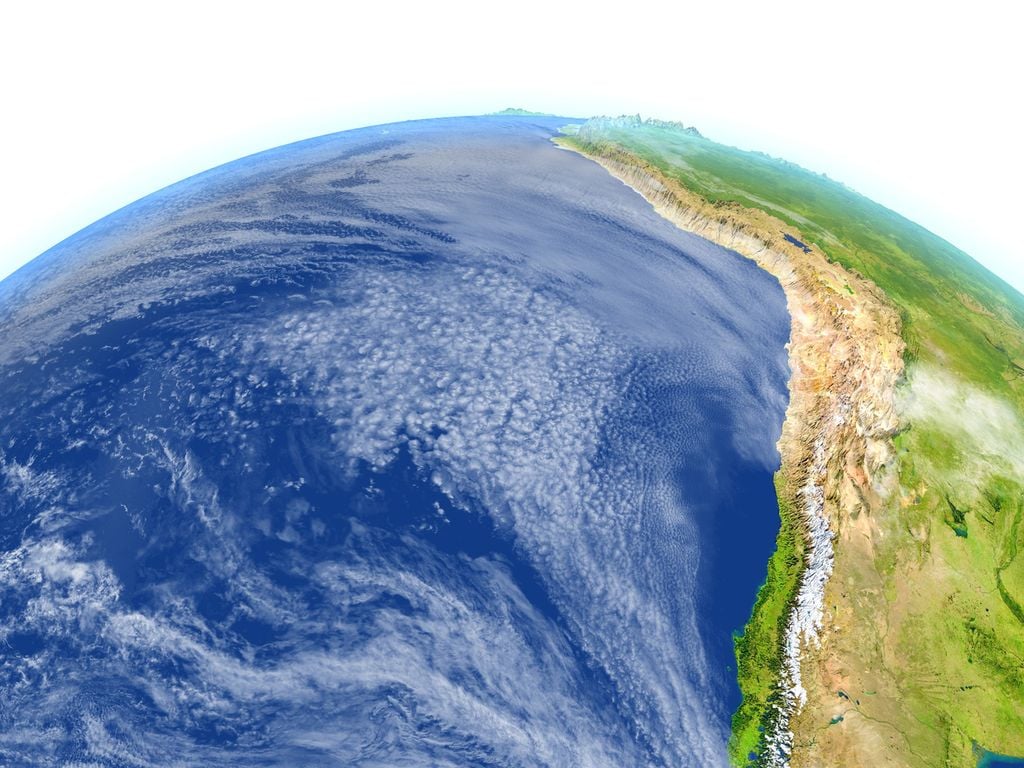 Estas ondas pueden extenderse a lo largo de cientos de kilómetros y desplazarse a una velocidad de varios metros por segundo a lo largo de toda la cuenca del Pacífico.