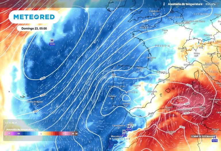 Una gran ondulaci&oacute;n del chorro polar traer&aacute; un cambio de tiempo radical a Espa&ntilde;a a partir del jueves
