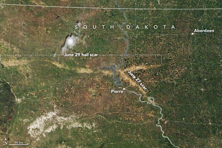 Una Granizada Deja Señales Observadas Desde El Espacio Una Granizada Deja Señales Observadas Desde El Espacio