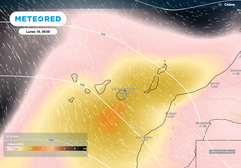 Una lengua de polvo sahariano se aproxima a toda velocidad: a las 16 horas alcanzar&aacute; Canarias; efectos previstos