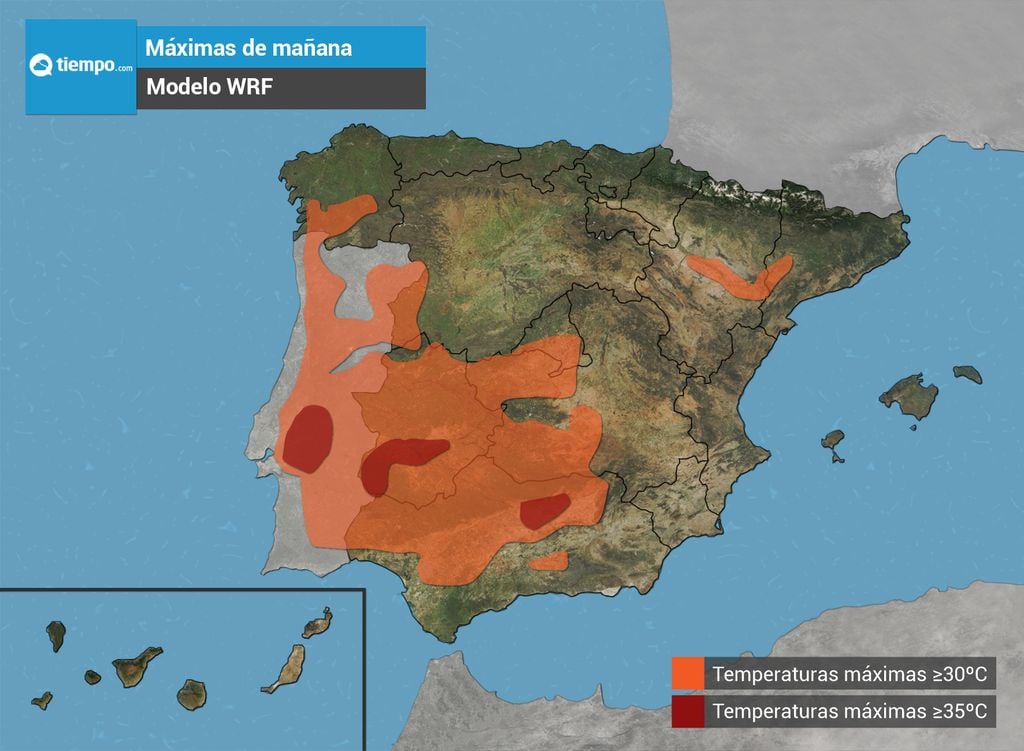 Temperaturas de mañana España