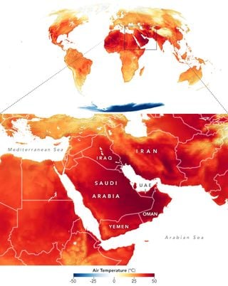 Una ola de calor achicharra al Medio Oriente