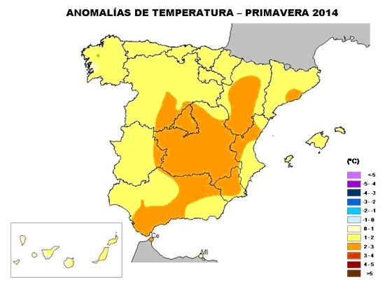 Una Primavera Muy Cálida Y Muy Seca Temperatura primavera 2014