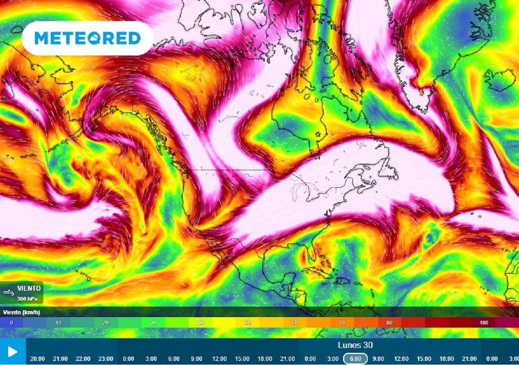 Modelo ECMWF - Corriente de vientos a 300 mb Modelo ECMWF - Corriente de vientos a 300 mb