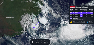 Una rara depresión subtropical se forma al sureste de Sudáfrica