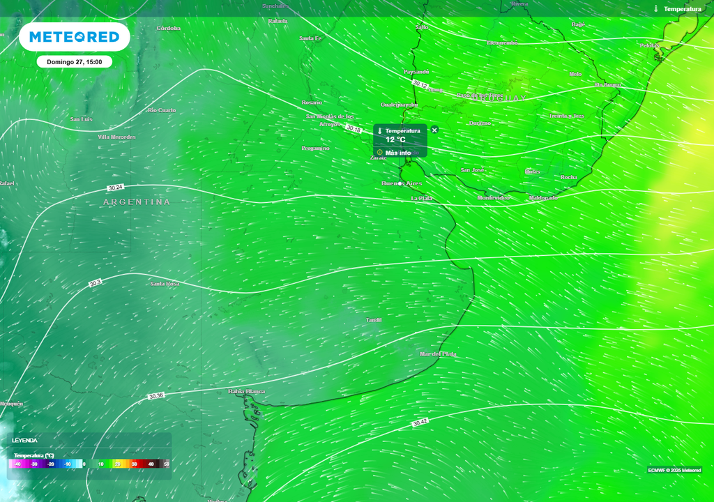 Sudestada Buenos Aires fin de semana frío vacaciones de invierno