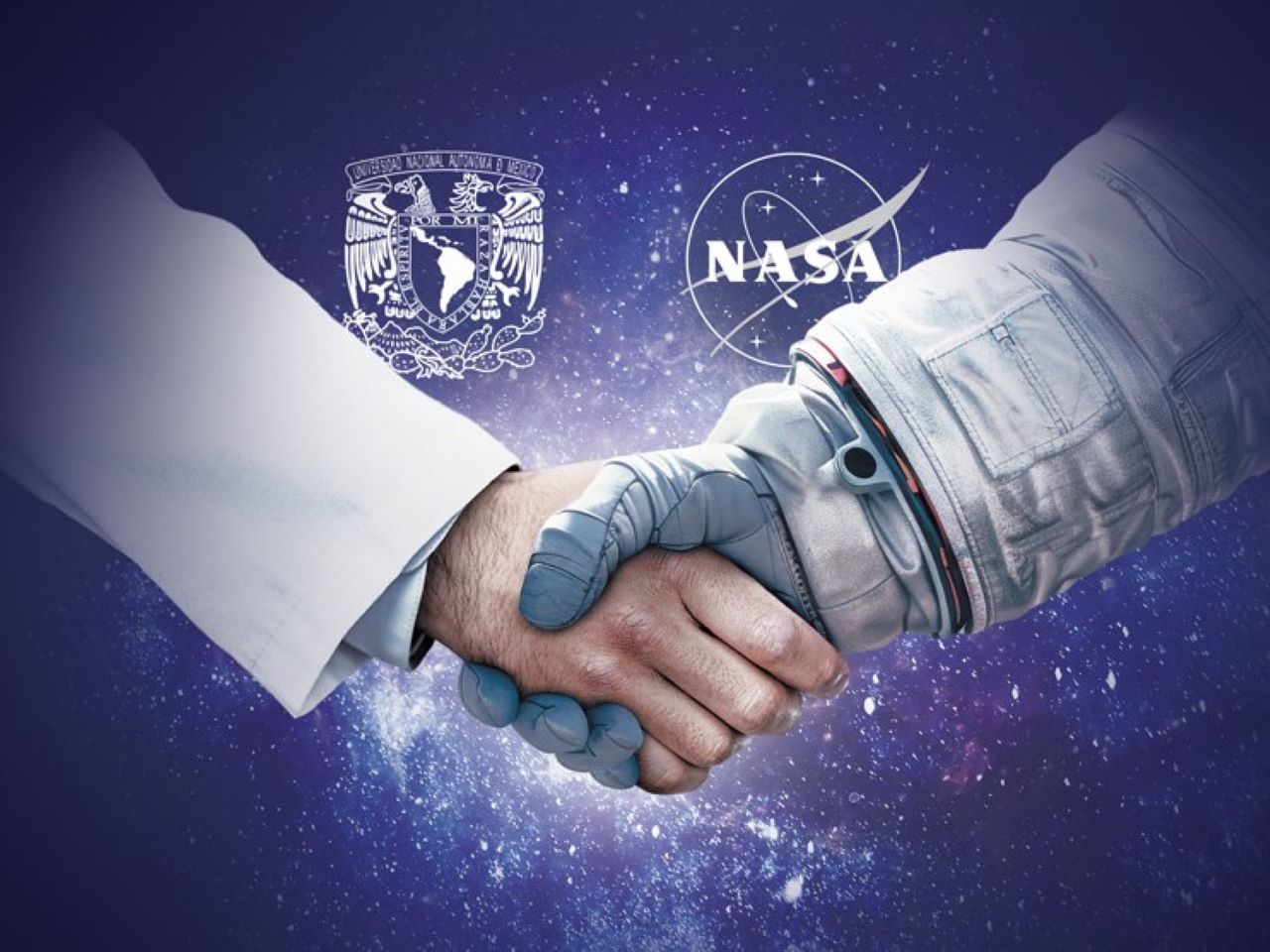 Encuentro entre el administrador de la NASA y auroridades de la UNAM. Crédito: UNAM