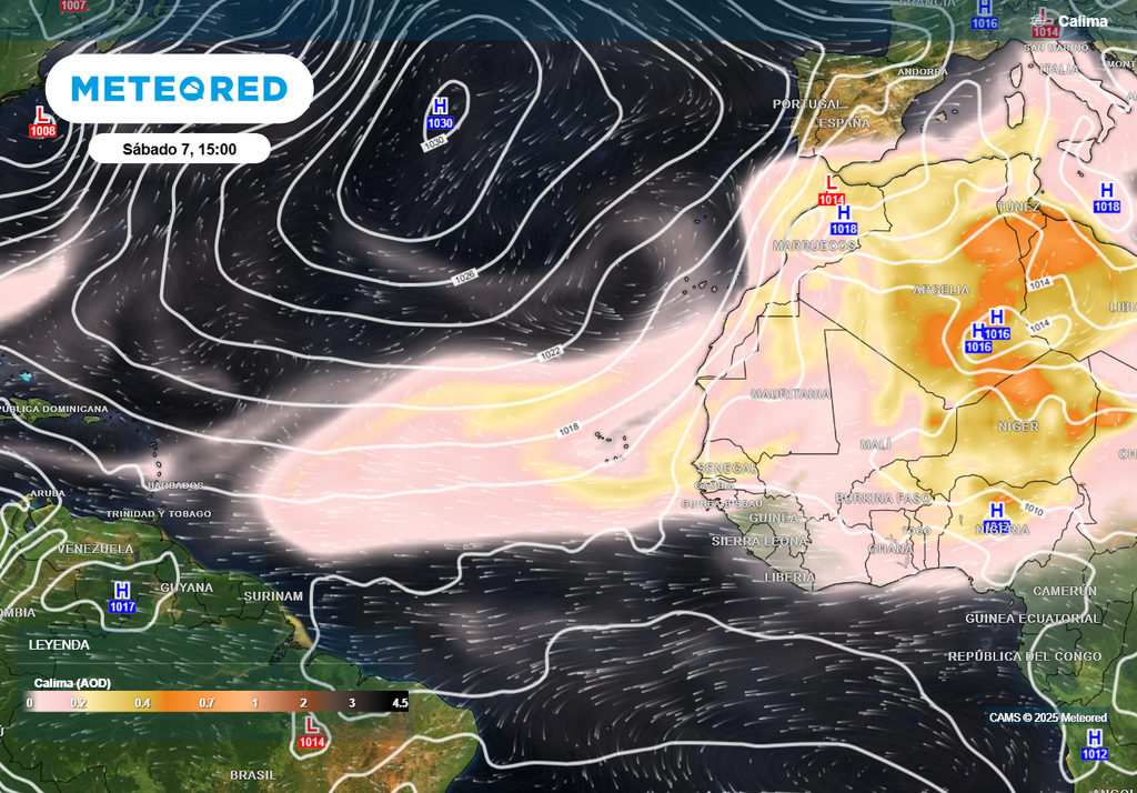 Una gran irrupción de polvo sahariano cruzará el Atlántico tropical en los próximos días. Una gran irrupción de polvo sahariano cruzará el Atlántico tropical en los próximos días.