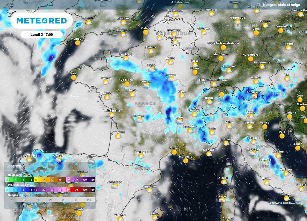 Une météo parfois orageuse en début de semaine sous une chaleur généralement forte à très forte (sauf le long des côtes de la Manche). Une météo parfois orageuse en début de semaine sous une chaleur généralement forte à très forte (sauf le long des côtes de la Manche).