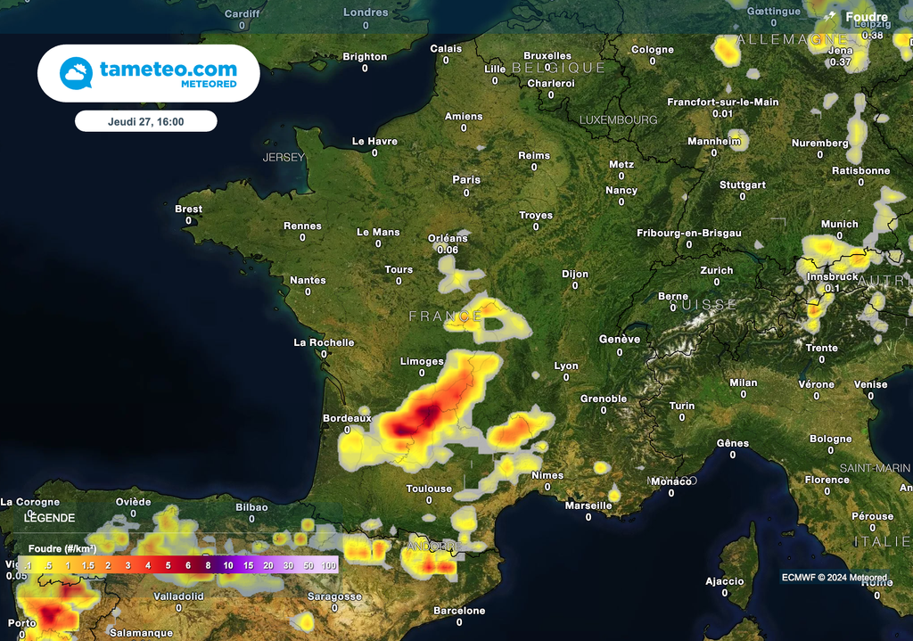 Des orages attendus ce jeudi après-midi.