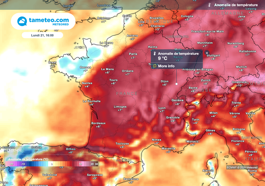Températures très élevées pour la saison ce lundi après-midi. Températures très élevées pour la saison ce lundi après-midi.