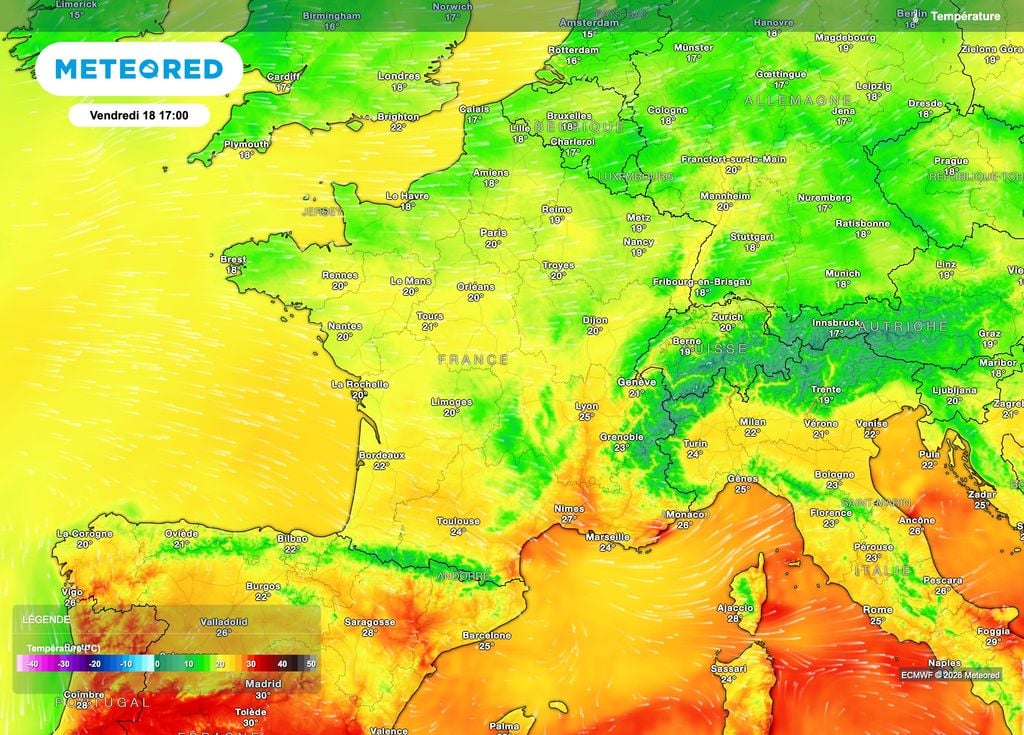 Un air bien moins chaud voire un peu frais d'ici la fin de semaine ! Un air bien moins chaud voire un peu frais d'ici la fin de semaine !