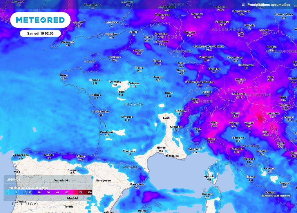 De la pluie en trop faible quantité en raison d'un anticyclone trop présent. De la pluie en trop faible quantité en raison d'un anticyclone trop présent.
