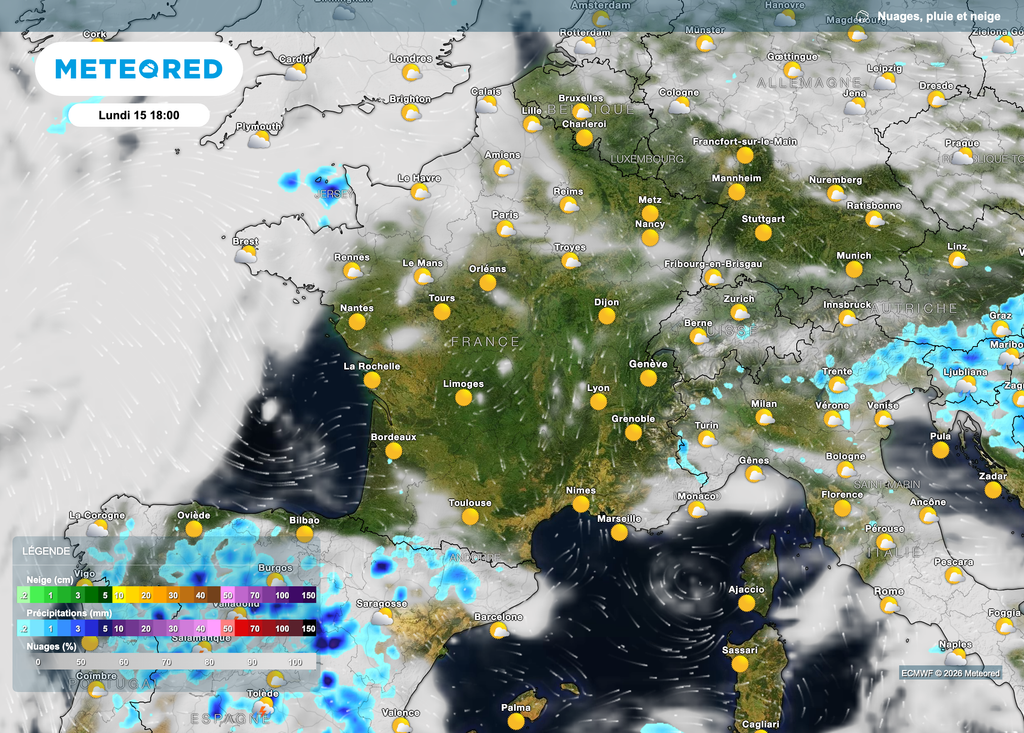 Un grand soleil sur une large partie de l'hexagone. Un grand soleil sur une large partie de l'hexagone.