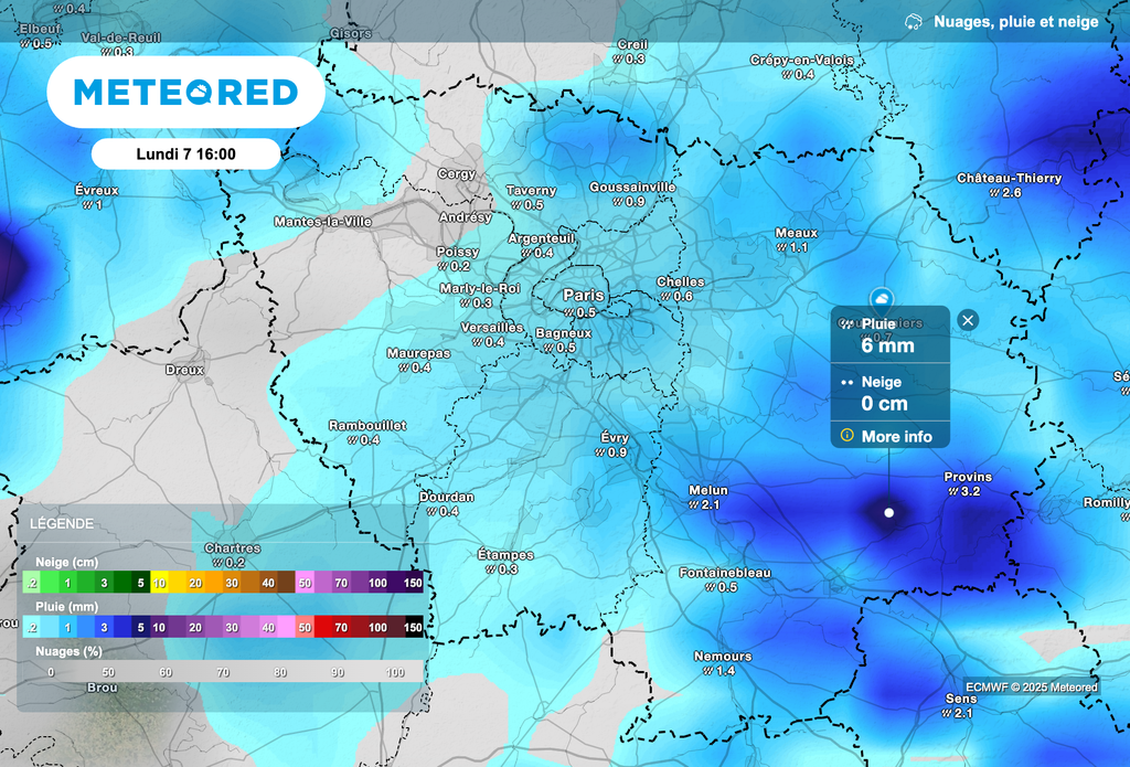 Un lundi humide en Île-de-France.