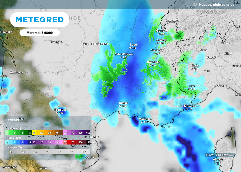 D'abondantes chutes de neige sont en cours sur le sud du Massif central. D'abondantes chutes de neige sont en cours sur le sud du Massif central.