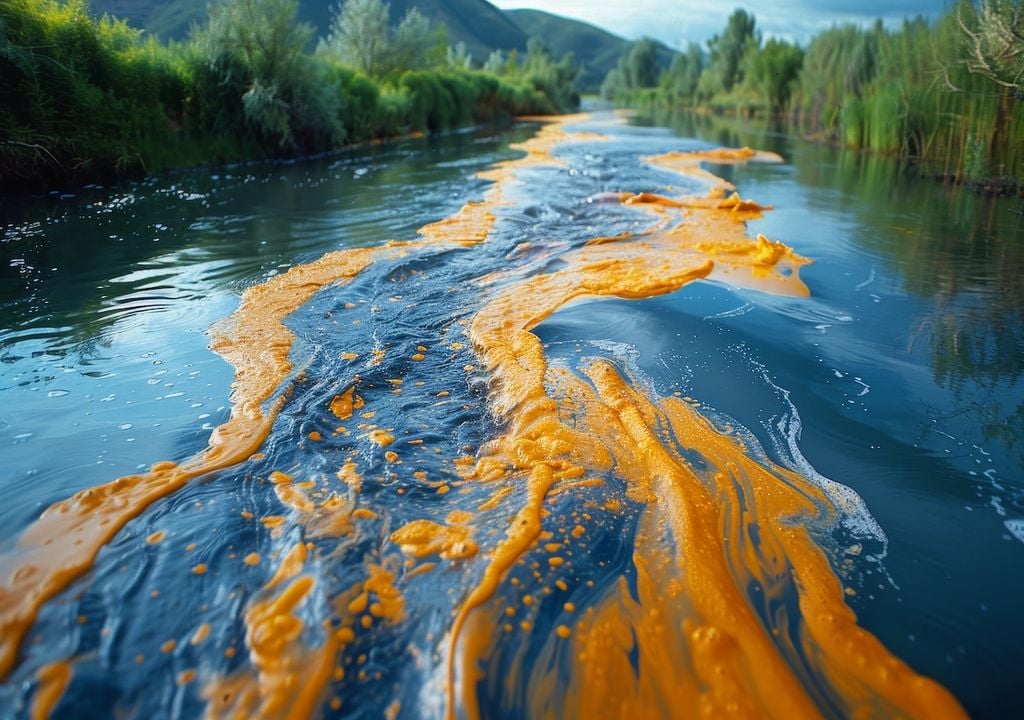 Acid drainage results from mine operations even those that occurred thousands of years ago, leaching heavy metals into freshwater systems.