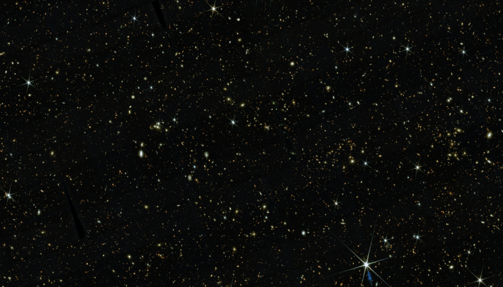 O projeto COSMOS-Web utilizou observações do James Webb para produzir um dos maiores e mais detalhados mapas já feitos da rede cósmica. Crédito: COSMOS-Web