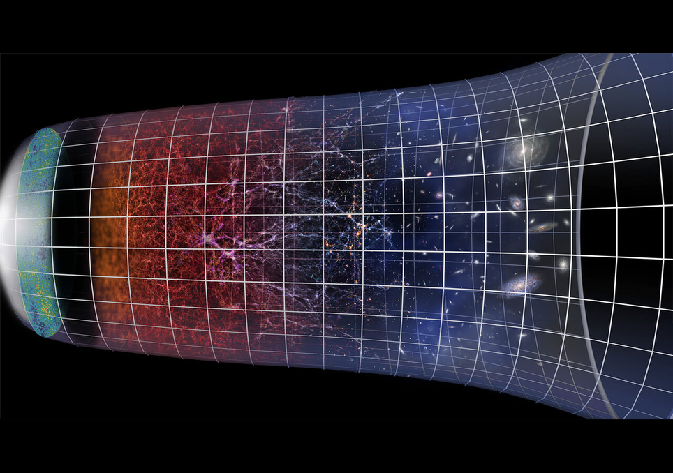 El universo tuvo dos expansiones aceleradas: una al principio llamada inflación y otra más reciente causada por la energía oscura. Crédito: ESO