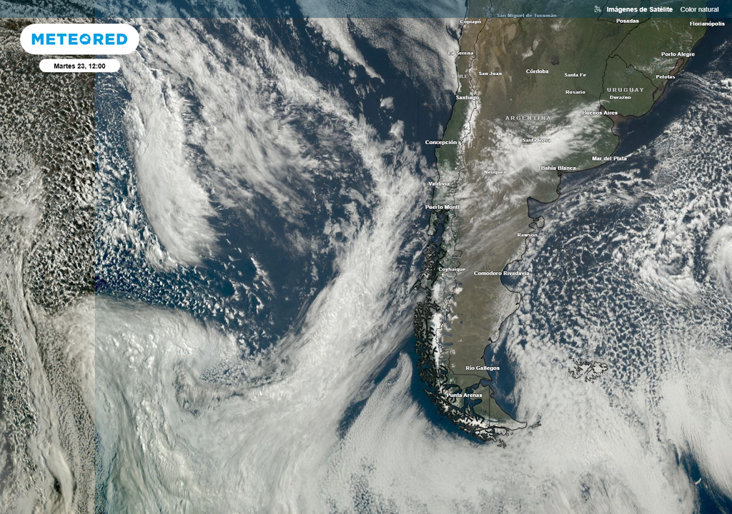 imagen satelital mostrando nubes