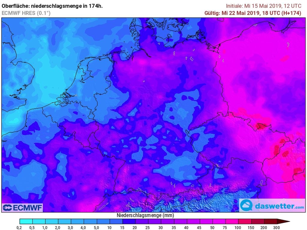 Niederschläge bis Mittwoch Niederschläge bis Mittwoch