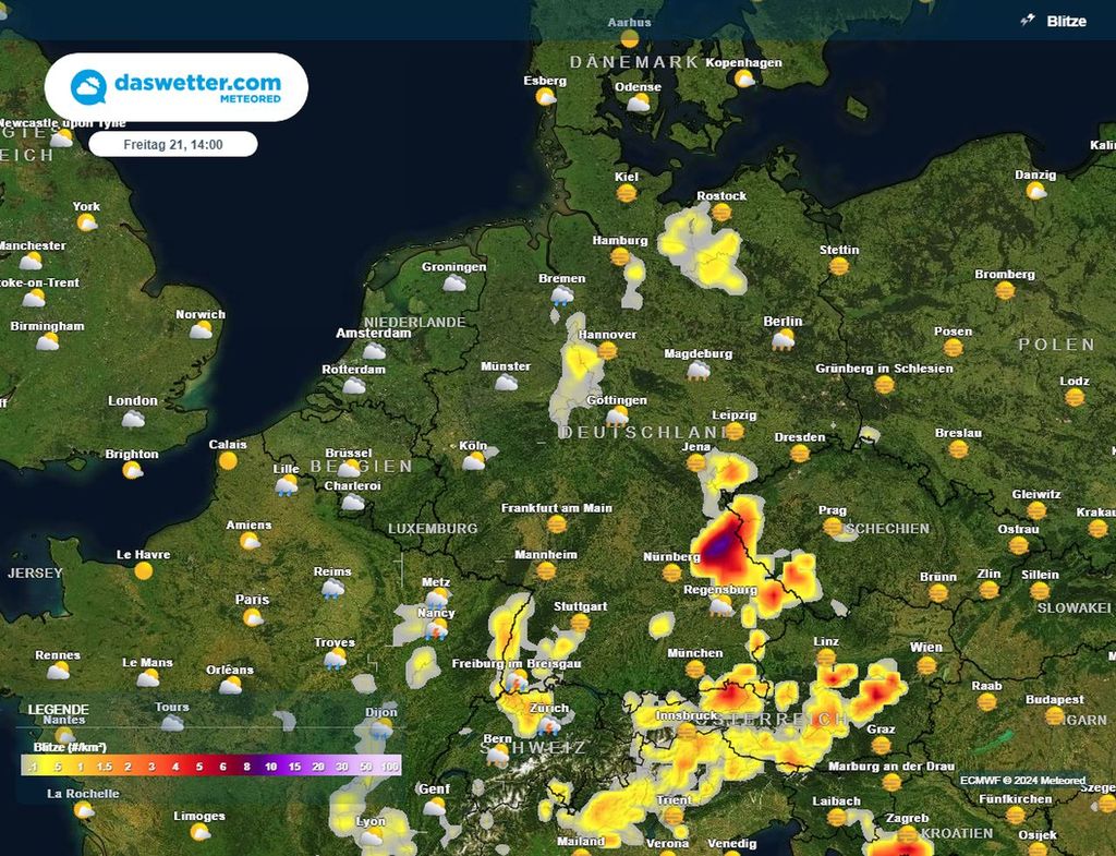 freitag, unwetter, deutschland, südosten