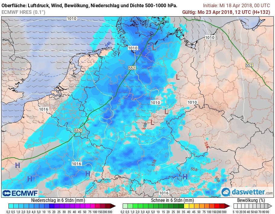 Ab Montag Niederschläge