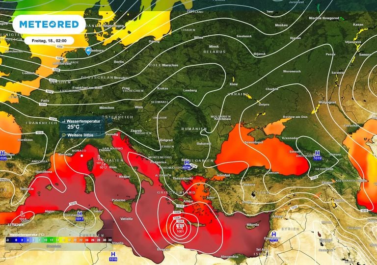 Unwetter: F&uuml;hren das warme Mittelmeer und die kalte Polarluft zu Unwettern in S&uuml;ddeutschland?