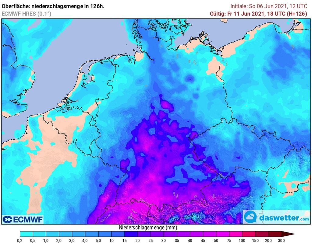 Regenmengen bis Freitag Regenmengen bis Freitag