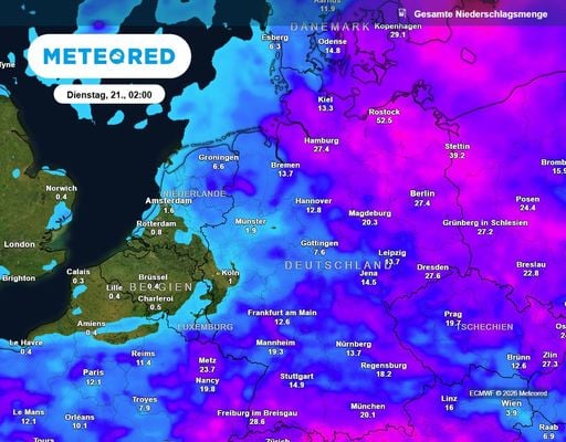 Unwetter-Nacht in Deutschland: Jetzt wird es hier brenzlig &ndash; &uuml;ber 50 Liter Regen m&ouml;glich