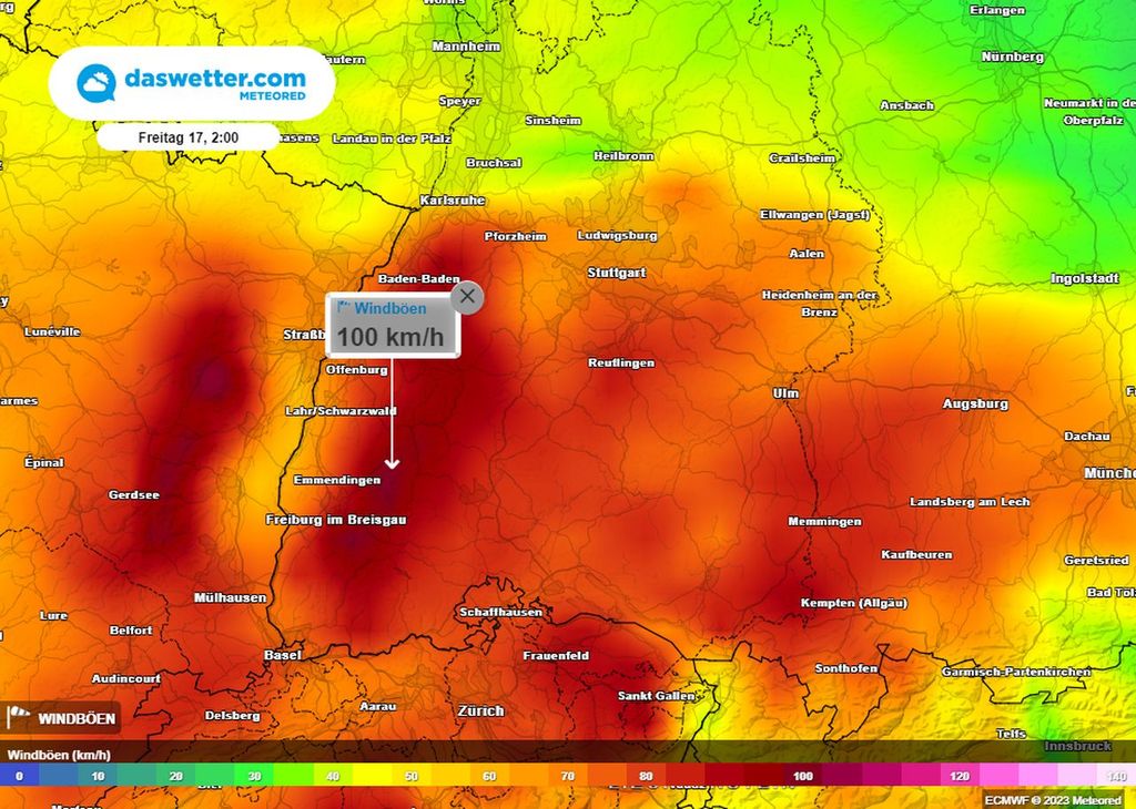sturm, ecmwf, süddeutschland