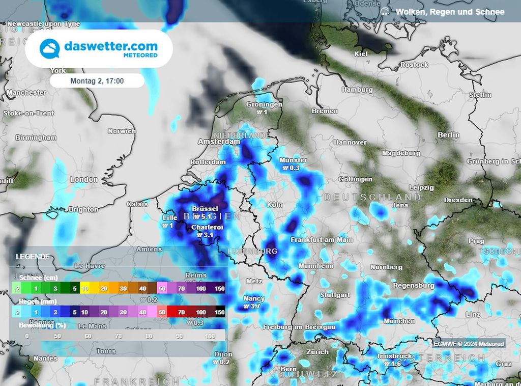 westen, montag, gewitter westen, montag, gewitter