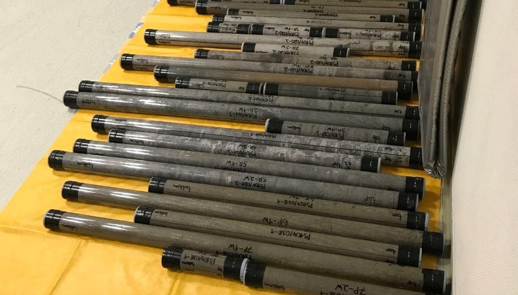 Sedimentkerne der PS104-Expedition vor einer CT-Untersuchung im Krankenhaus Bremen-Mitte. Sedimentkerne der PS104-Expedition vor einer CT-Untersuchung im Krankenhaus Bremen-Mitte. Bild: Alfred-Wegener-Institut/Johann P. Klages