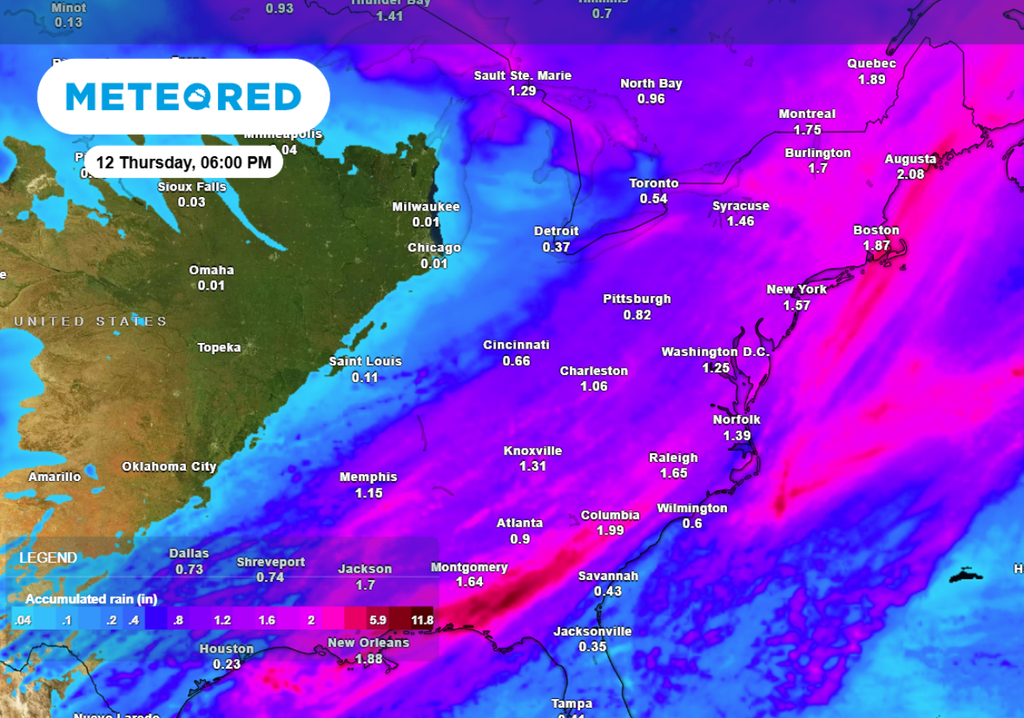 Heavy rainfall swill sweep from the southeast into New England early in the week. the week.