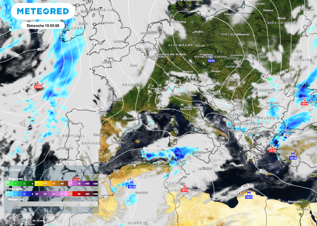 Une perturbation associée à une dépression abordera la Bretagne dimanche. Une perturbation associée à une dépression abordera la Bretagne dimanche.