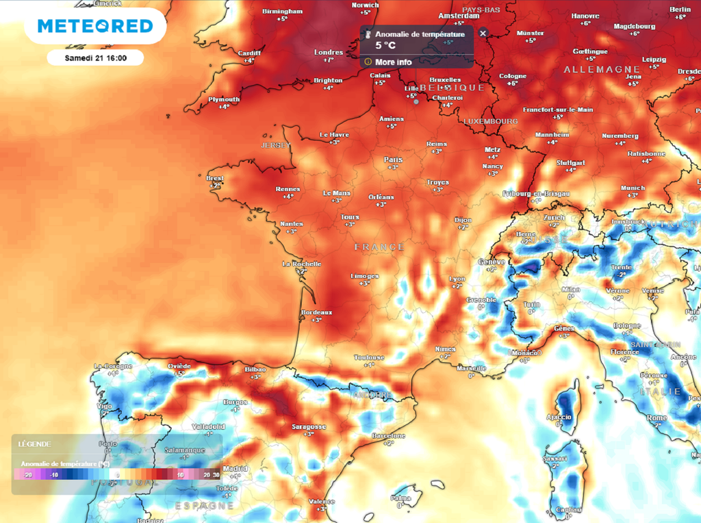 Dès ce week-end, la douceur reviendra dans le nord du pays avec des valeurs situées 5°C au-dessus des normales.