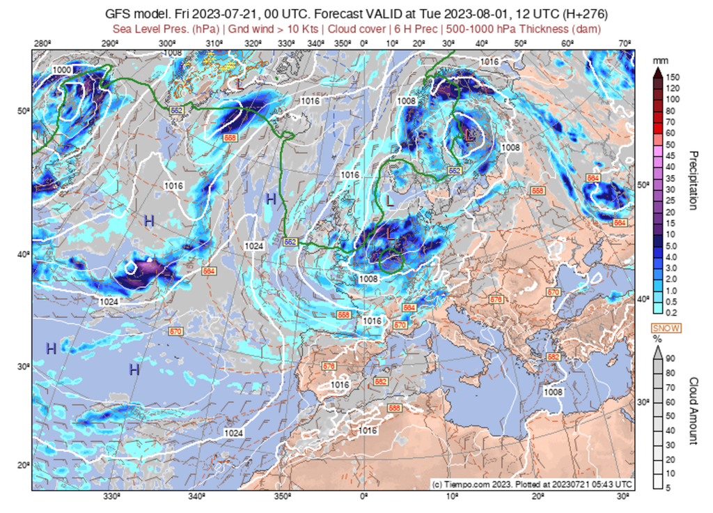 Un peu de pluie qui fera du bien au sol sur la moitié Nord.