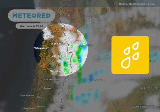 Vaguada en altura dejará chubascos y nieve desde el miércoles en la Región Metropolitana