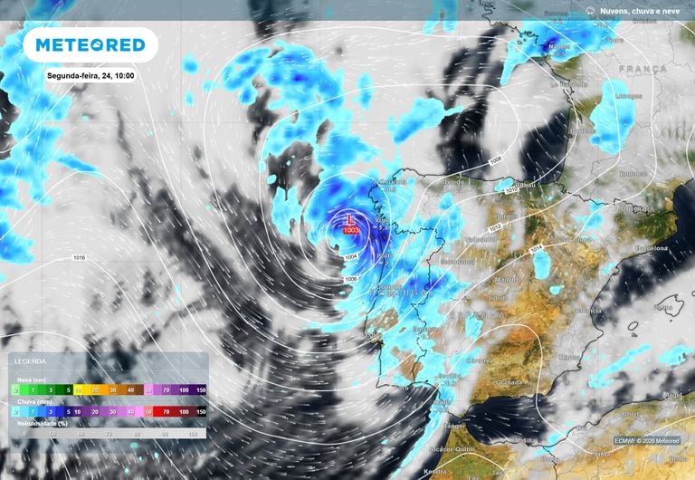 Vai formar-se uma tempestade invulgar para o m&ecirc;s de agosto junto de Portugal: poss&iacute;vel impacto na segunda-feira 24