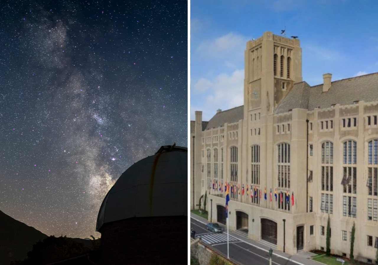 Combinación de ciencia y patrimonio: el cielo estrellado de Chile y la Universidad Técnica Federico Santa María, sede de la Conferencia Nacional de Astronomía 2026 en Valparaíso. (Imagen referencial)