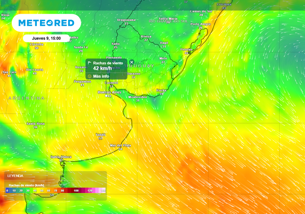 ráfagas de viento meteored
