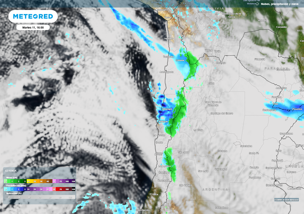lluvias previstas Las precipitaciones se activarán por manchones, evidenciando las características convectivas (tormentas) que potenciará el aire cálido y húmedo sobre la zona Norte.