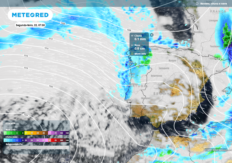 V&aacute;rias depress&otilde;es e frio intenso em Portugal: possibilidade de neve em 6 distritos e precipita&ccedil;&atilde;o a partir de sexta