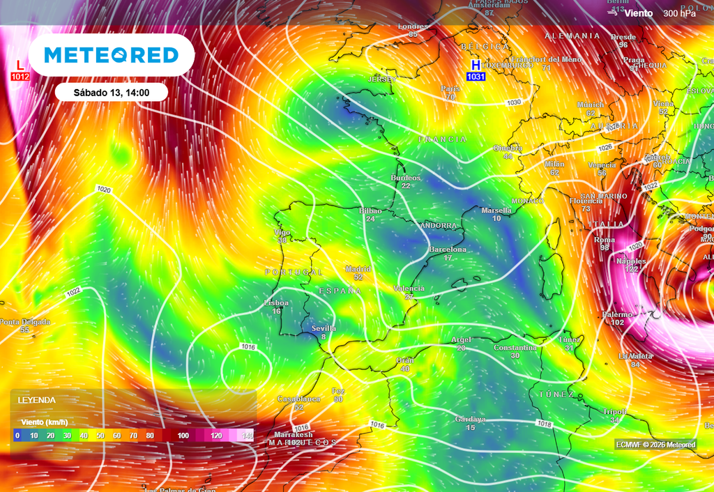 El descuelgue de aire frío llegará desde el oeste, aprovechando el desplazamiento hacia el norte de las altas presiones.
