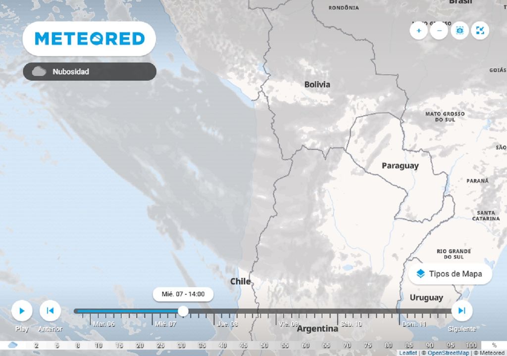 nubosidad prevista modelo ECMWF