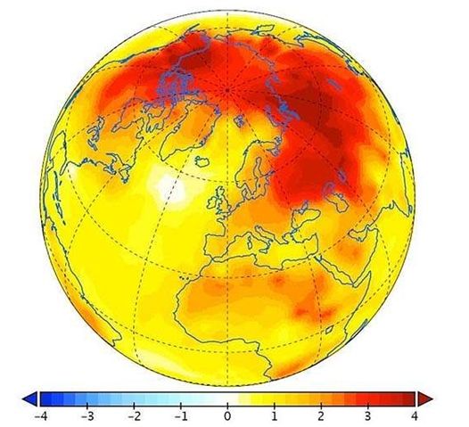 Foto 1: Las observaciones muestran una clara señal del calentamiento en la región ártica y en Siberia, el norte de Canadá y Alaska.