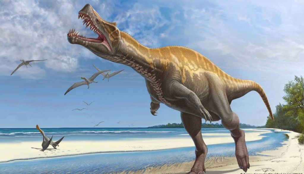 O Irritator challengeri foi um carnívoro gigante que viveu há 113 milhões de anos. Crédito: Sergey Krasovskiy/StockTrek Images/IMAGO.