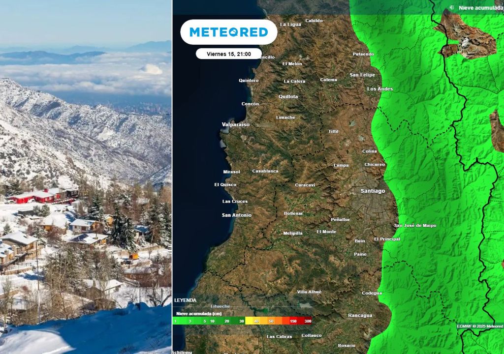 Farellones / mapa de nieve